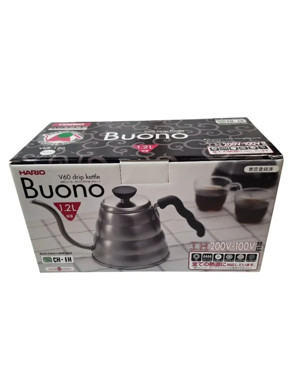 Hario V60 Buono Drip Kettle 1.2L Stainless Steel Gooseneck For Coffee & Tea Indu